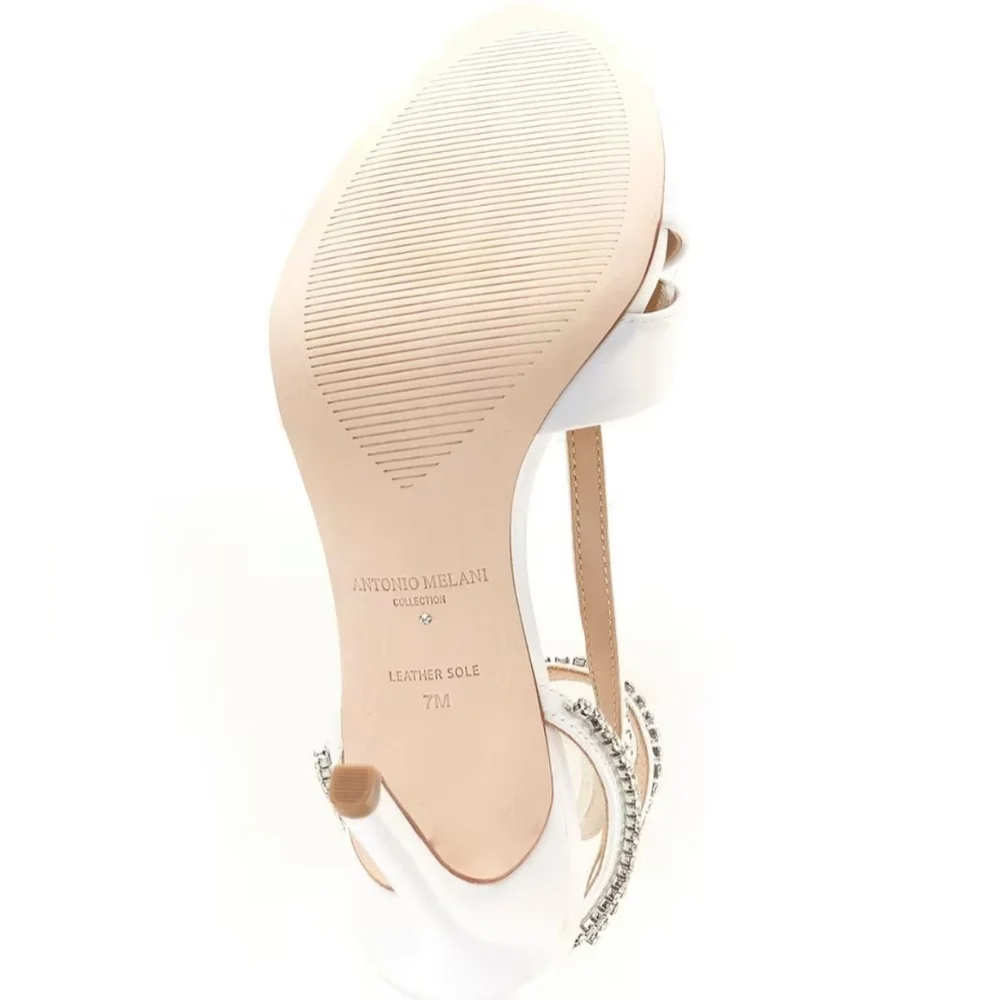Antonio Melani Collection Aurora Feathered Rhinestone Embellished Dress Sandals - Picture 2 of 13